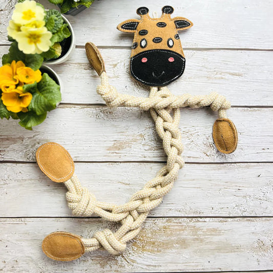 "Gustav die Große Giraffe" - Hundespielzeug aus nachhaltigen Materialien