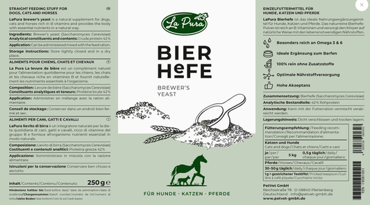 Bierhefe für Hunde, Katzen und Pferde (LaPura) 250g