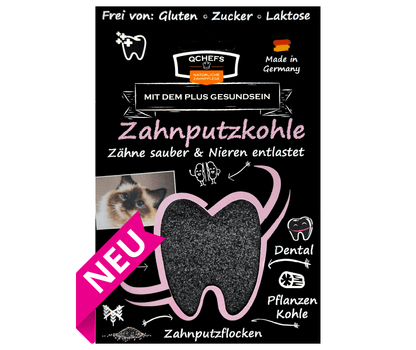 Zahnputzkohle für die Katze - Zahnpflege & Nierenentlastung von QChefs