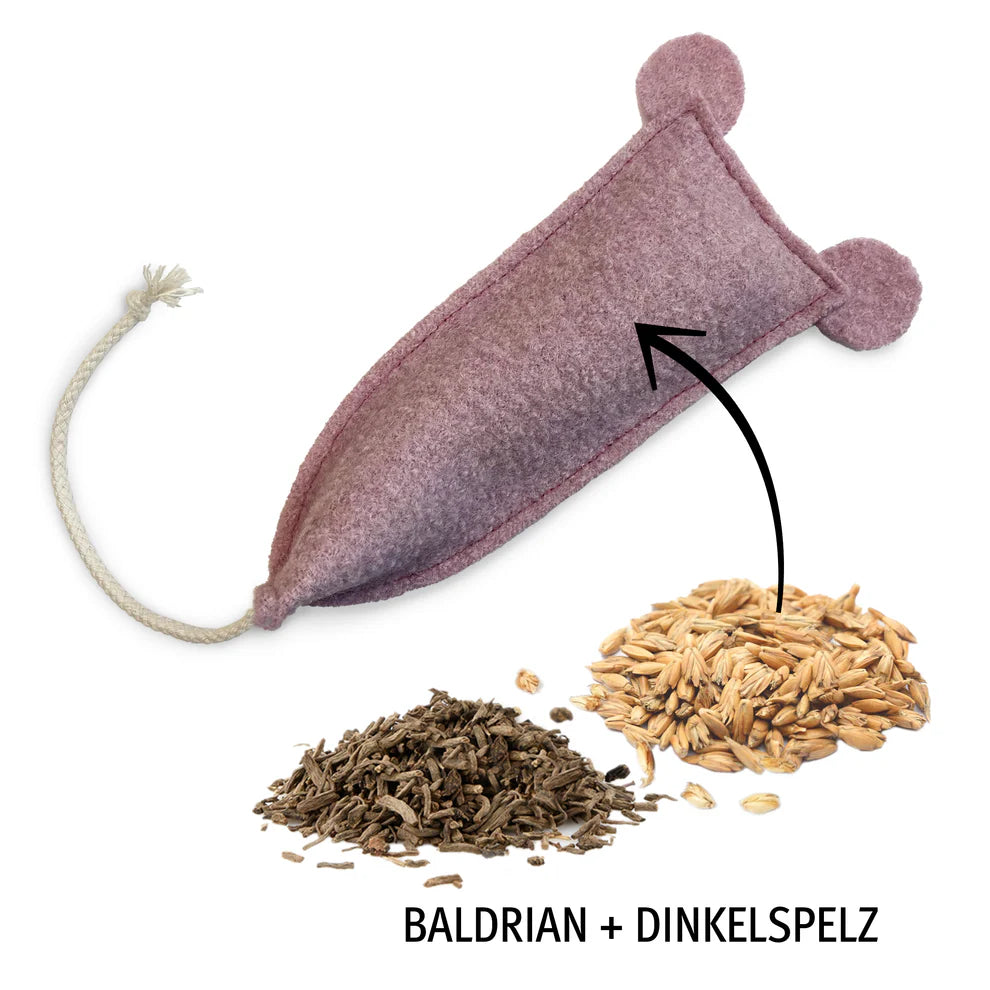 Cat cushion "Mouse with organic valerian"
