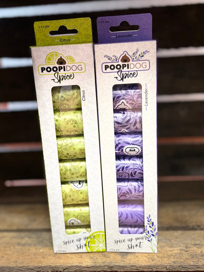 Poopidog Hundekotbeutel spice lavendel - mit Lavendelduft (8 x 15 Stück = 120 Stk.)