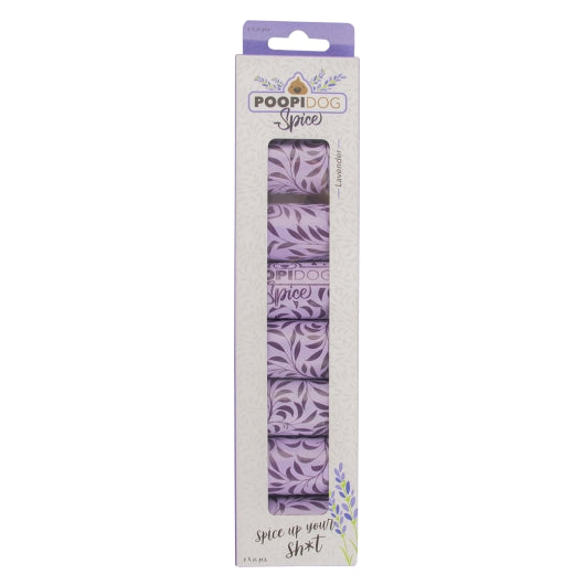 Poopidog Hundekotbeutel spice lavendel violett 8 x 15 Stück mit Lavendelduft