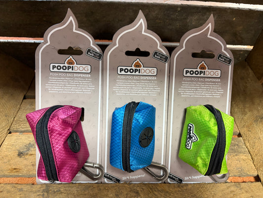 Poopidog Hundekotbeutelspender Nylon: grün, blau oder violett (beerenfarbend)