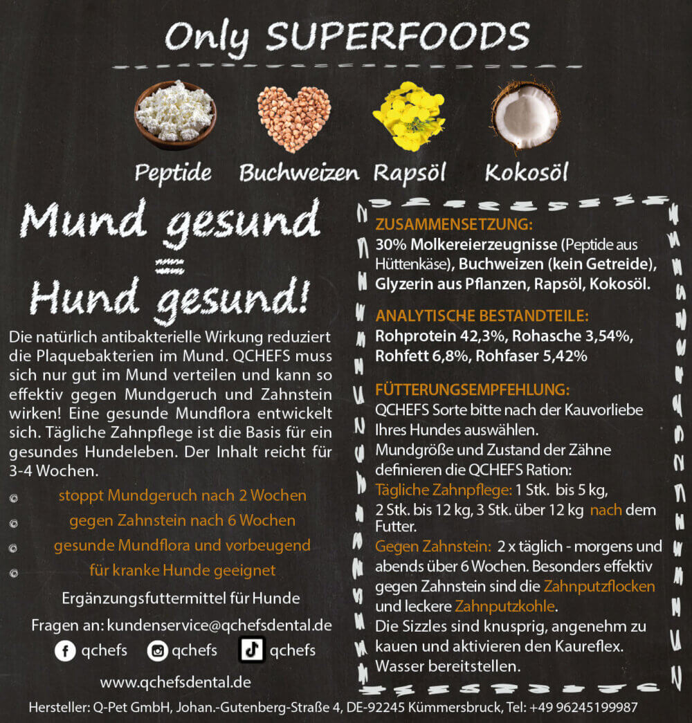 QCHEFS Sizzles Dog Dental Care – Crunch Power against tartar!