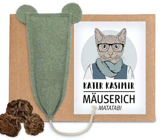 Cat cushion "Mouse with Matatabi fruits"