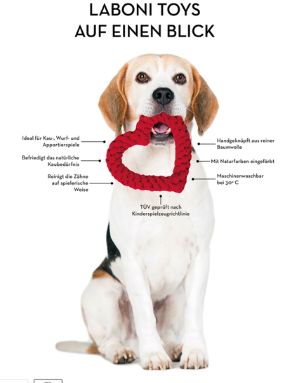 Angela Anker (Laboni) - Robust dog toy made of dental-care cotton rope