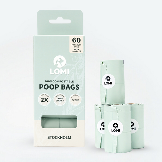 Compostable dog waste bags with scent &amp; holder