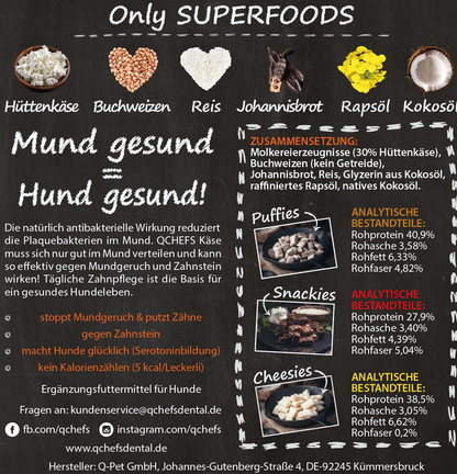 Dreierlei Käsesnacks – Zahnpflege-Mix aus Snackies, Cheesies & Puffies von QChefs