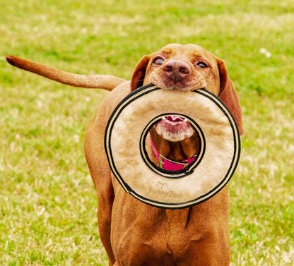 Frisbee - Natürliches Frisbee für Hunde aus Wildleder & Kokosfaser