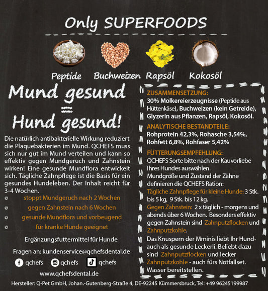 Mminis - die tgl. Zahnpflege für kleine Hunde von QChefs